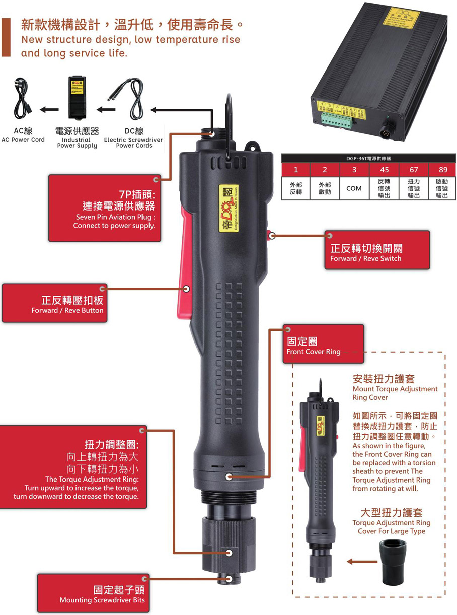 Medium and large-sized industrial automation brushless electric screwdriver